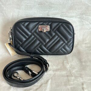 NWT! MK Michael Kors Peyton Small Quilted Camera Bag Women's Crossbody In Black
